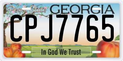 GA license plate CPJ7765