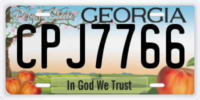 GA license plate CPJ7766