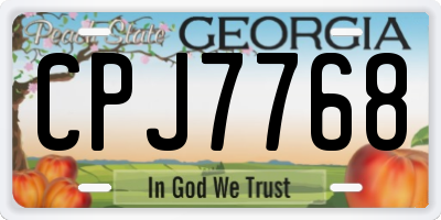 GA license plate CPJ7768
