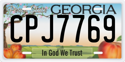 GA license plate CPJ7769