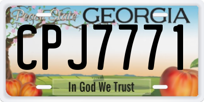 GA license plate CPJ7771