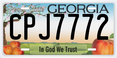 GA license plate CPJ7772