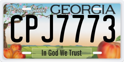 GA license plate CPJ7773
