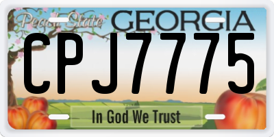 GA license plate CPJ7775