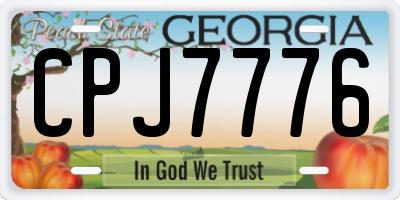 GA license plate CPJ7776