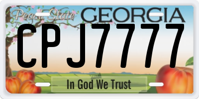 GA license plate CPJ7777