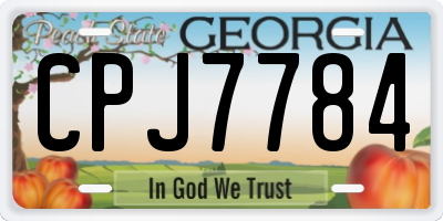 GA license plate CPJ7784