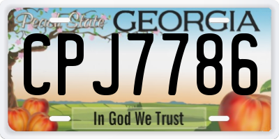 GA license plate CPJ7786