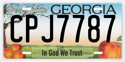 GA license plate CPJ7787