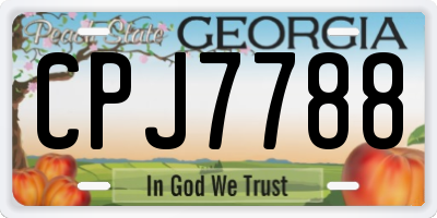 GA license plate CPJ7788