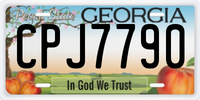 GA license plate CPJ7790