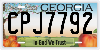 GA license plate CPJ7792