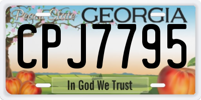 GA license plate CPJ7795