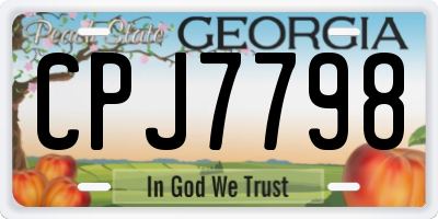 GA license plate CPJ7798