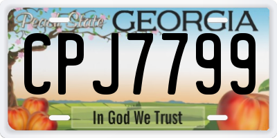 GA license plate CPJ7799