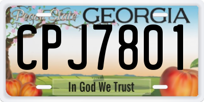 GA license plate CPJ7801