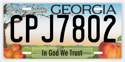 GA license plate CPJ7802