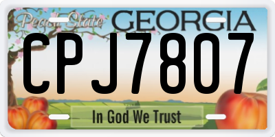 GA license plate CPJ7807