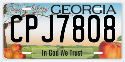 GA license plate CPJ7808