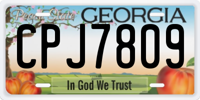 GA license plate CPJ7809
