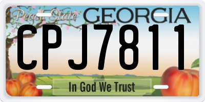 GA license plate CPJ7811