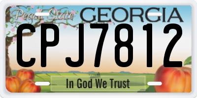 GA license plate CPJ7812