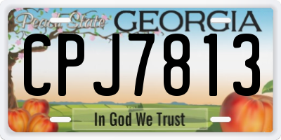 GA license plate CPJ7813