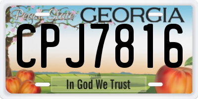 GA license plate CPJ7816