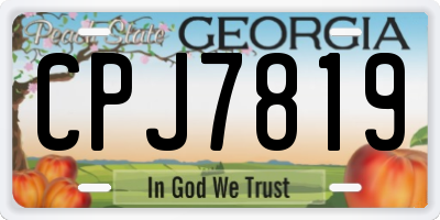 GA license plate CPJ7819