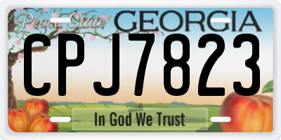 GA license plate CPJ7823