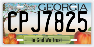 GA license plate CPJ7825
