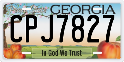 GA license plate CPJ7827