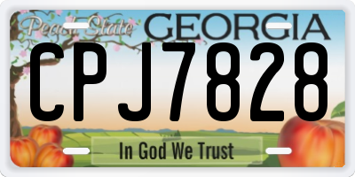 GA license plate CPJ7828