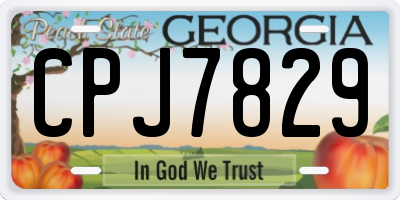 GA license plate CPJ7829