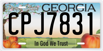 GA license plate CPJ7831