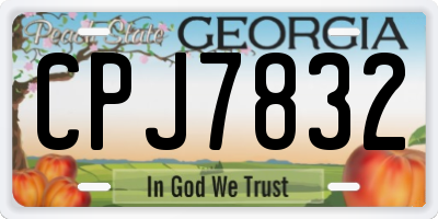 GA license plate CPJ7832