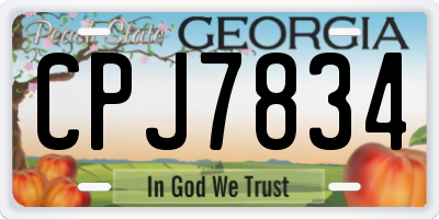 GA license plate CPJ7834