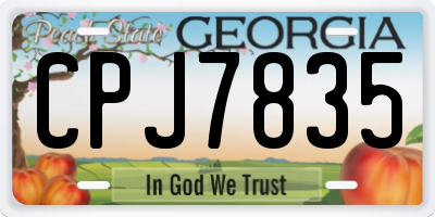 GA license plate CPJ7835