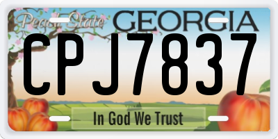 GA license plate CPJ7837