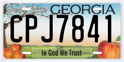 GA license plate CPJ7841
