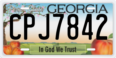 GA license plate CPJ7842