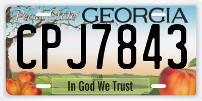 GA license plate CPJ7843