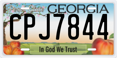 GA license plate CPJ7844