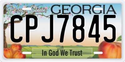 GA license plate CPJ7845