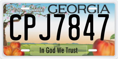 GA license plate CPJ7847