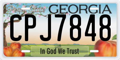 GA license plate CPJ7848