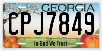 GA license plate CPJ7849