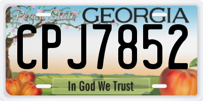 GA license plate CPJ7852