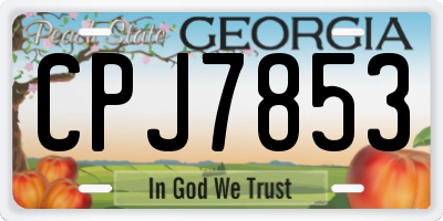 GA license plate CPJ7853