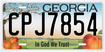 GA license plate CPJ7854